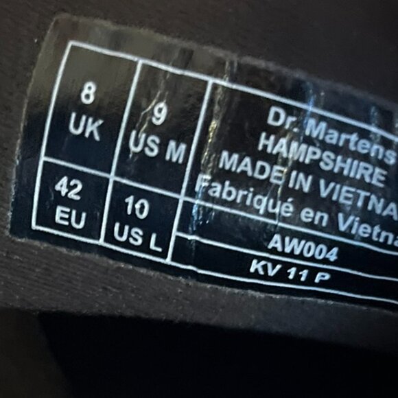 Dr. Martens Unisex Industrial Hampshire Black Service Leather Shoes Sz 9M-W10 - Picture 13 of 13